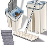 Set Mop Profesional APF&reg; cu Galeata, 5 Rezerve, Maner Telescopic, Sistem de Stoarcere Integrat