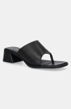 Camper șlapi de piele Kora Sandal femei, culoarea negru, cu toc drept, K201738-001