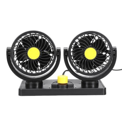 Ventilator Auto Dublu, 10W, 2 Trepte de Viteza, Rotire 360&amp;deg;, Silentios Q-FS303 foto