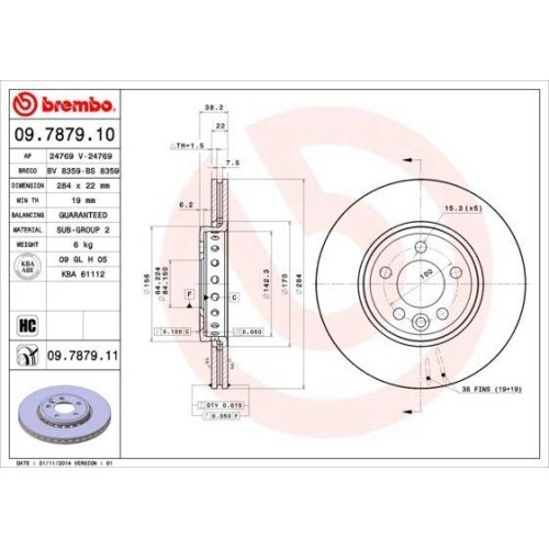 Set discuri frana Rover/Mg 75 (Rj), 75 1 Tourer (Rj), Mg Zt- T, Mg Zt, 1.8, 1.8 TURBO, 2.0 CDT, 2.0 CDTI, 2.0 V6, 2.5 V6, 1.8 16V, 1.8 T 16V, 160, 18