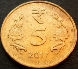 Cumpara ieftin Moneda exotica 5 RUPII - INDIA, anul 2017 * cod 3189, Asia