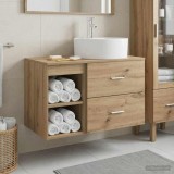 Cumpara ieftin Set dulap baie 2 buc. Stejar Artizanal 79,5 x 44,5 x 76 cm