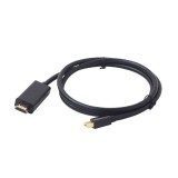 CABLU video GEMBIRD, adaptor Mini-DisplayPort (T) la HDMI (T), 1.8m, rezolutie maxima 4K UHD (3840 x 2160) la 30 Hz, negru, &quot;CC-mDP-HDMI-6&quot; (timbru ve