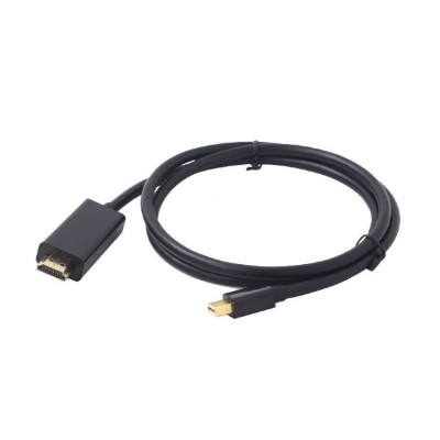 CABLU video GEMBIRD, adaptor Mini-DisplayPort (T) la HDMI (T), 1.8m, rezolutie maxima 4K UHD (3840 x 2160) la 30 Hz, negru, &amp;quot;CC-mDP-HDMI-6&amp;quot; (timbru ve foto