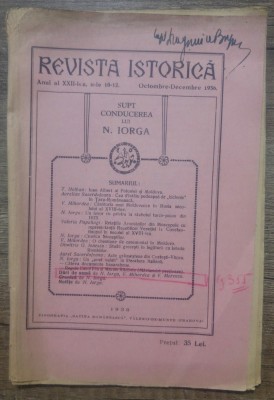 Revista Istorica, supt conducerea lui N. Iorga/ oct.-dec. 1936 foto