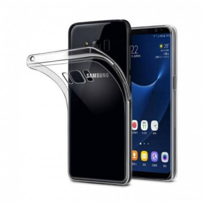 Husa protectie pentru Samsung Galaxy S8 Transparent Slim folie de protectie gratis foto