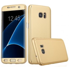 Husa Full Cover (fata + spate) pentru Samsung Galaxy S7 Edge, Gold