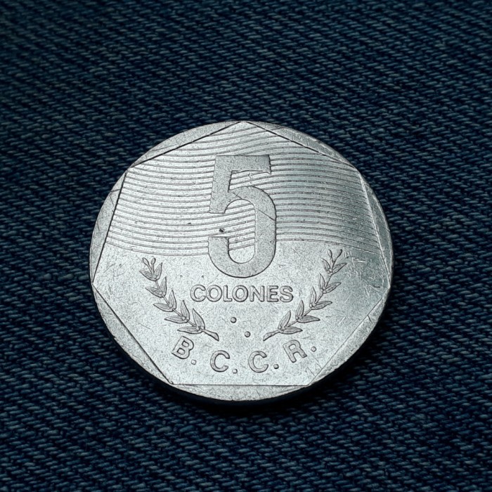 1g - 5 Colones 1983 Costa Rica / primul an de batere