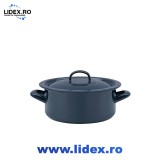 Cratita emailata joasa Teget Navy Blue Metalac, diametru 30 cm, 9L