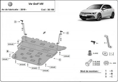 Scut motor metalic VW Golf 8 2019-prezent foto