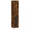 Dulap inalt, stejar fumuriu, 34,5x34x180 cm, lemn prelucrat