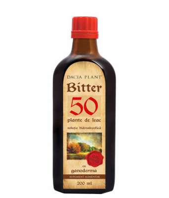 Bitter 50 Plante de Leac cu Ganoderma tinctura, 200ml, Dacia Plant foto