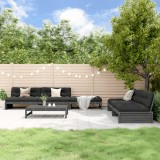 Cumpara ieftin Set mobilier relexare de grădină, 6 piese, gri, lemn masiv pin
