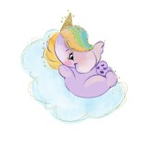 Cumpara ieftin Sticker decorativ cu Unicorn, Mov, 70 cm, 1239-23ST, Oem