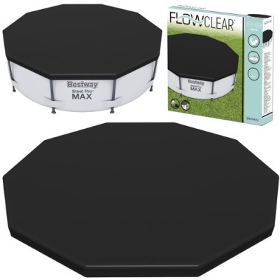 Prelata piscina rotunda, flexibila, diametru 305cm, PVC, 1,75kg, negru foto