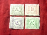 Serie mica Congo Belgian 1923 Taxe , 4 valori, Nestampilat