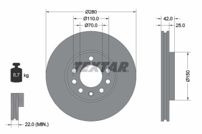 TEXTAR 92091903 PRO Disc frana foto