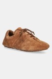 BOSS sneakers din piele intoarsă Roxanne culoarea maro, 50547962