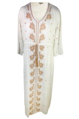 Rochie dama casual RL24, alb crystal/crem , marimea 3XL