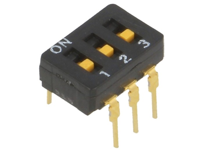 DIP-SWITCH 3 secțiuni ON-OFF 30VDC