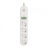 Prelungitor cu protectie Serioux, 4 prize schuko, input 100-240V, 50-