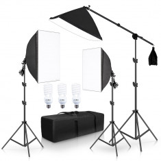 Set de lumini pentru studio 3 soft box + 3 suporti + accesorii Andoer foto