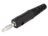 Mufă Banană 4mm 10A Neagră pentru Cablu 2mm