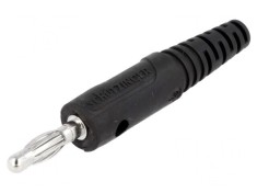 Mufă Banană 4mm 10A Neagră pentru Cablu 2mm