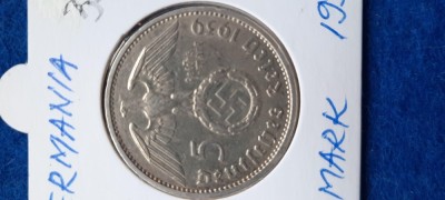 GERMANIA 5 MARK 1939 A argint foto