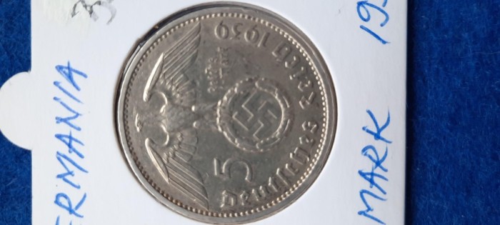 GERMANIA 5 MARK 1939 A argint