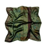 Esarfa din satin Tropical Green