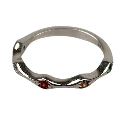 Inel argint 925, molecula cu zirconii colorate m53