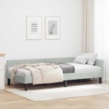 vidaXL Cadru de pat colțar cu headboard Gri deschis 100 x 200 cm
