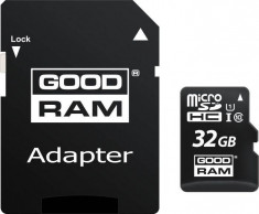 Card de memorie Goodram 32GB Micro SDHC Clasa 10 UHS-I + Adaptor SD foto