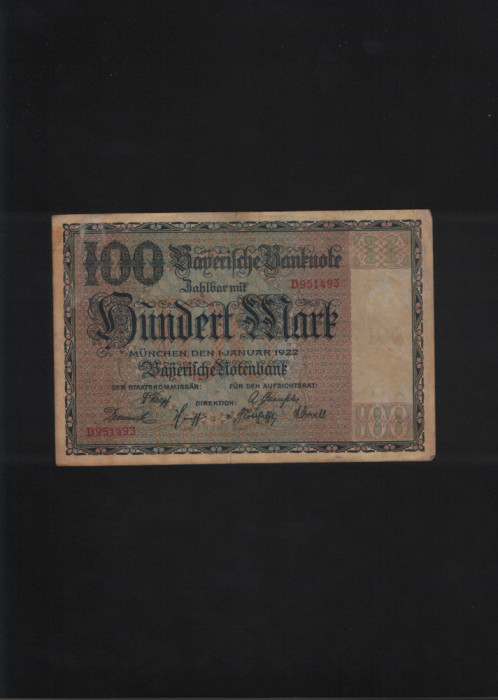 Rar! 100 marci mark Munchen Notenbank 1922 seria951493