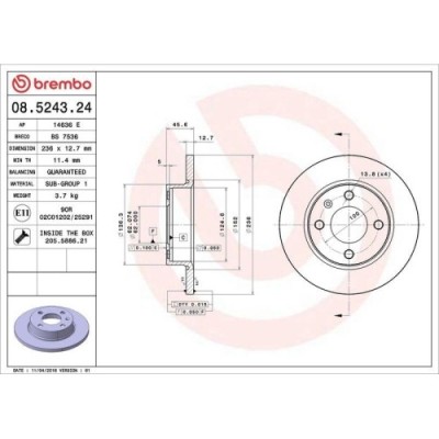 Set disc frana Skoda Favorit (781) 05.89-09.94, Favorit Forman (785) 06.88-06.95, Favorit Pickup (787) 06.92-06.97, Felicia Cube Van (6u5) 11.95-12.0 foto