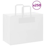 Pungi Hartie Albe Gossi 32x17x25 cm, 250 buc, Manere, Sacose Cadouri, Cumparaturi