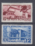 ROMANIA 1939 LP 129 EXPOZITIA NEW-YORK SERIE SARNIERA, Nestampilat