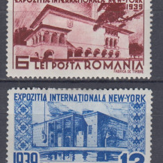 ROMANIA 1939 LP 129 EXPOZITIA NEW-YORK SERIE SARNIERA