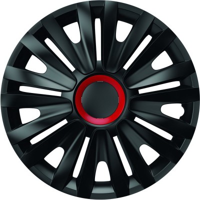 SET CAPACE ROTI 14` NEGRE CU INEL ROSU ROYAL foto