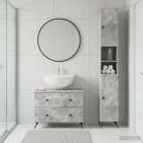 Cumpara ieftin Set de dulapuri pentru baie, 2 piese BREDA Gri Beton