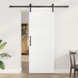 Ușă glisantă vidaXL cu set de accesorii alb 78x202 cm din lemn de pin solid, Ușă interioară vidaXL &#039;ORKDAL&#039;alb 78x202x4 cm din lemn solid de pin