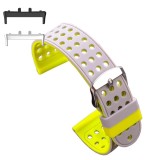 Curea silicon cu doua fete compatibila cu Samsung Fit3, telescoape normale, Gri/Galben