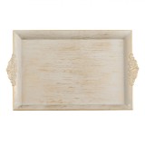 Platou Decorativ, Dreptunghiular, Plastic, Bej Auriu Brushed, 40.5x26x2.5cm, Oem