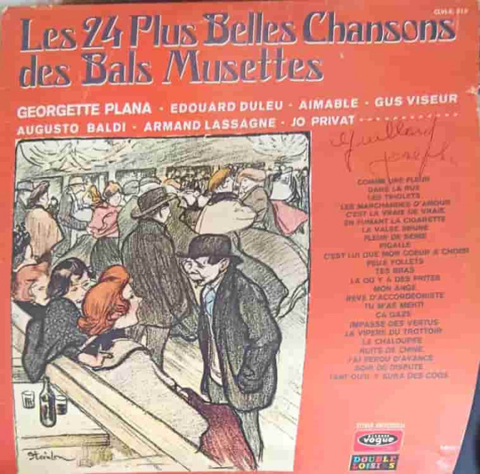 Disc vinil, LP. Les 24 Plus Belles Chansons Des Bals Musettes. SET 2 DISCURI VINIL-COLECTIV