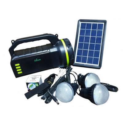 Kit solar GDLite, 10 W, 9000 mAh, boxa bluetooth, radio FM, 4 becuri incluse foto