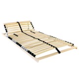 Bază cu lamele cu headboard Manual Maro 80 x 190 cm Lemn și Metal