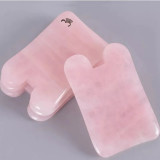 Cumpara ieftin Aparat Masaj Facial si Corporal - Piatra Gua Sha din Quart Roz - 8 cm, Inovius