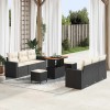 VidaXL Set de canapele pentru grădină 9 pcs Negru poliratan 3361570