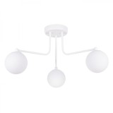 Candelabru Astral Alb Din Oțel/Sticlă Cu 3 Becuri Geometric Minimalist De Interior